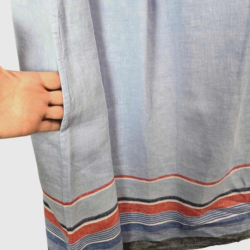 J. Jill Love Linen 100% Linen Shift Dress Red White Blue NWOT Sleeveless  #905 - Picture 9 of 11